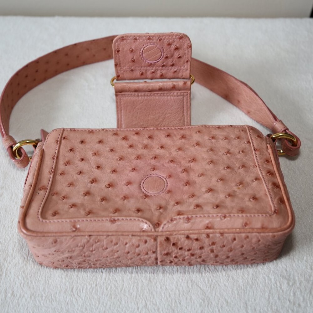 VTG Mint! Authentic Cape Cobra Luxurious Genuine Ostrich shoulder crossbody bag - Picture 9 of 11